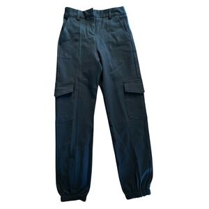 Hunter and Brown Womens Black Cargo Joggers S Pants High Waist Utility Trousers